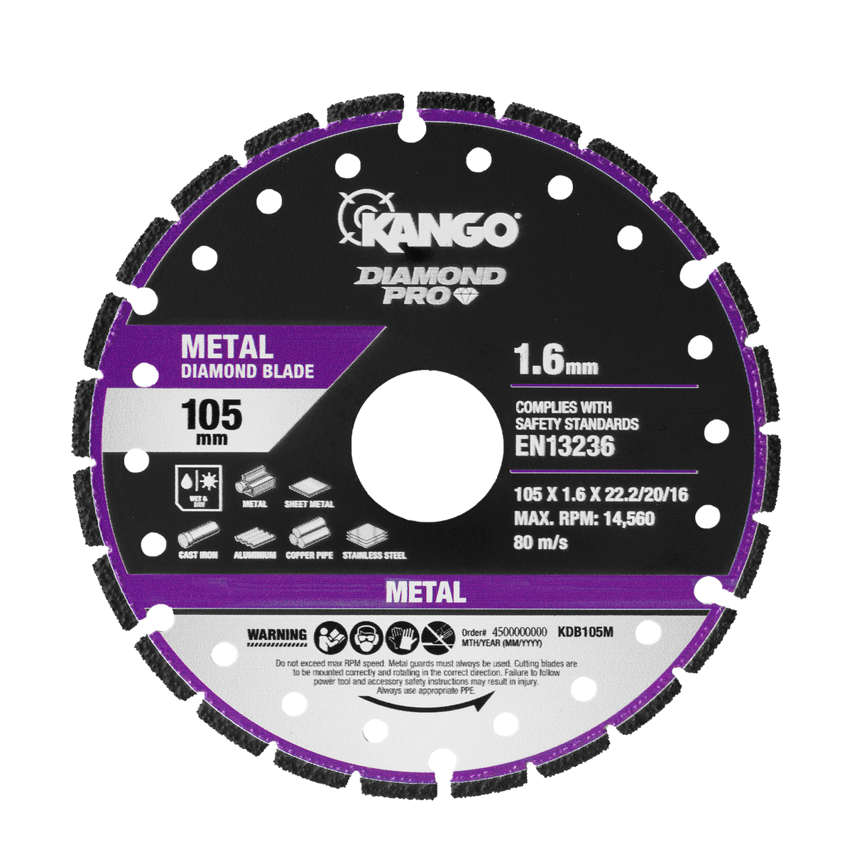 Kango 105mm Metal Diamond Blade - Cutting Sheet Metal, Stainless Steel, Copper, Aluminium - High Efficiency, Durable - SuperSaverAU - view 3