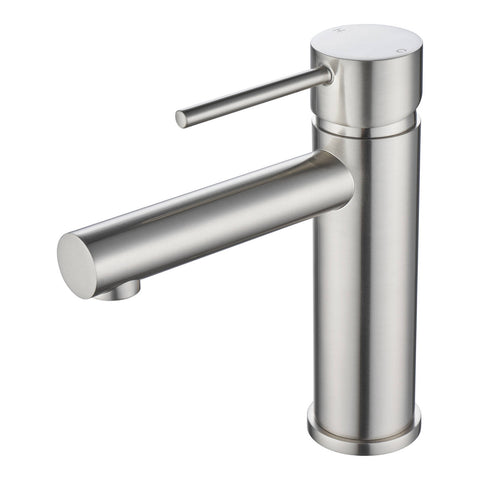 Mondella Resonance 35mm Brushed Nickel Pin Lever Basin Mixer, 7.5L/min 4 Star WELS Grade 304 Stainless Steel