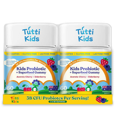 Tutti Kids Probiotic and Superfood 2 x 60 Gummies