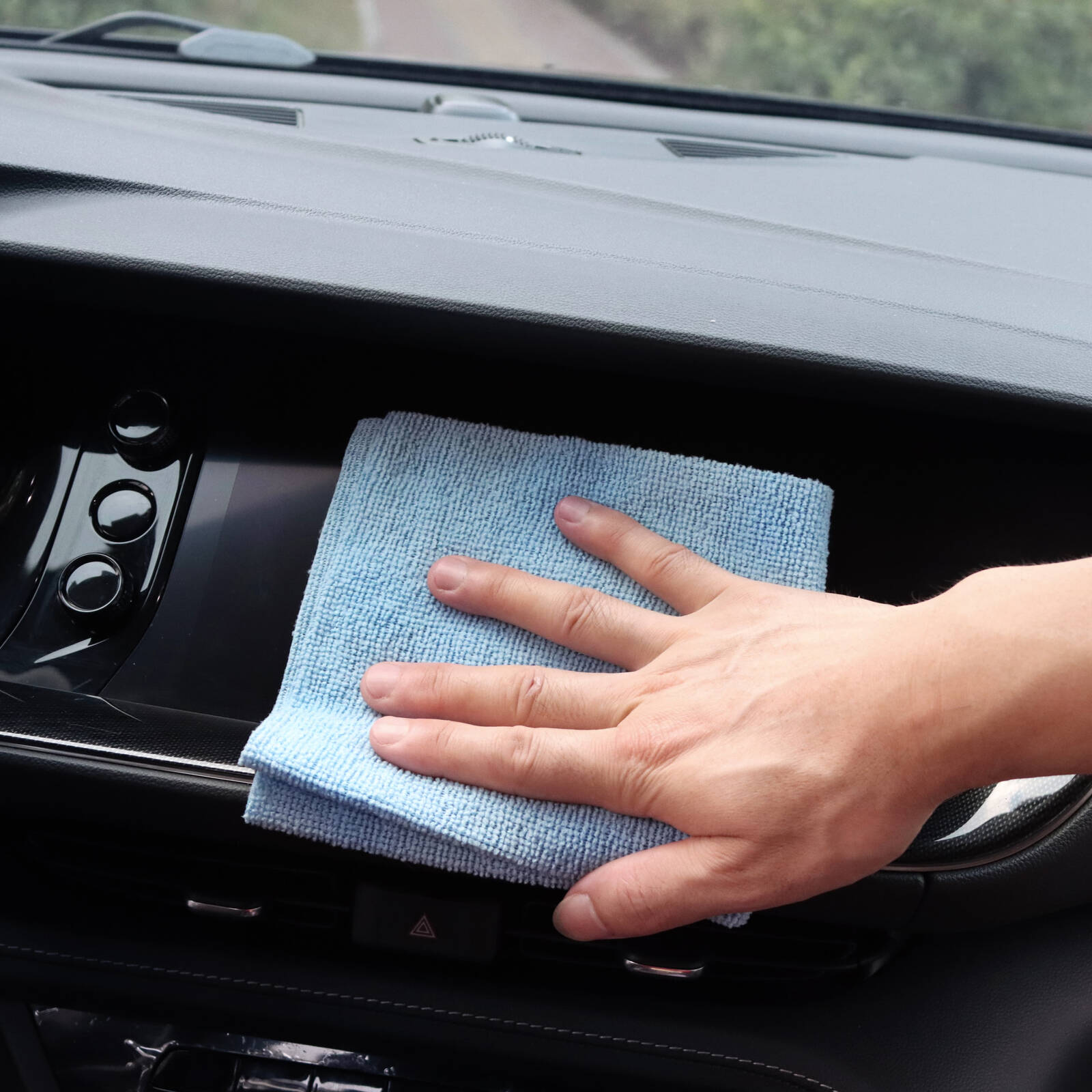 All Set 30 x 30cm Blue Multi-Purpose Microfibre Towels - 50 Pack