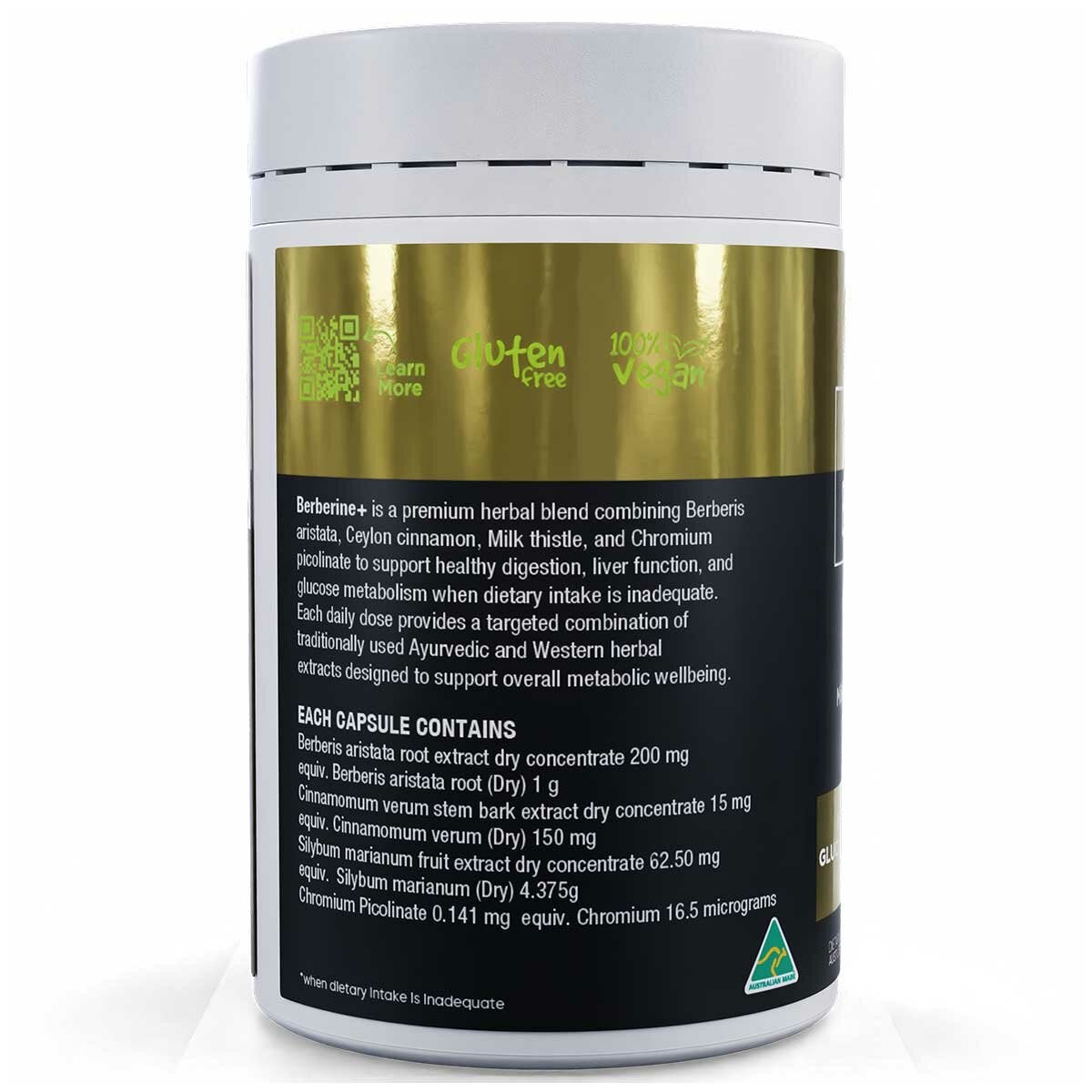 Vitaceuticals Berberine Plus Advanced 150 Hard Capsules Metabolic Support Supplement — image 2