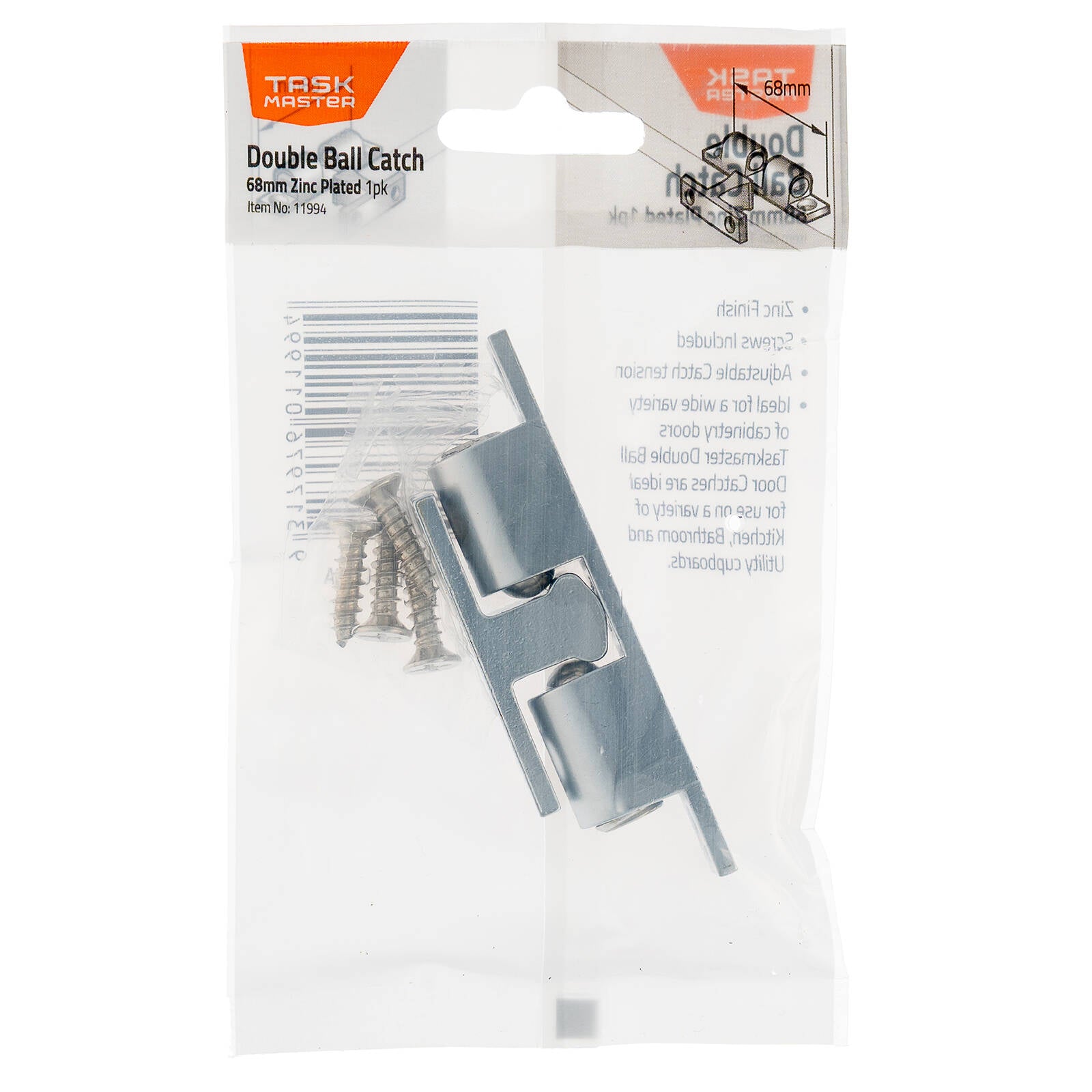 Taskmaster 68mm Zinc Double Ball Catch