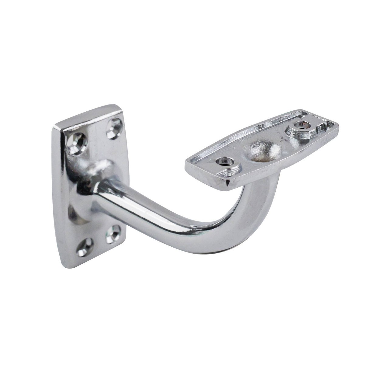 Carinya 46 x 55mm Chrome Plated Steel Flat Top Curved Handrail Bracket