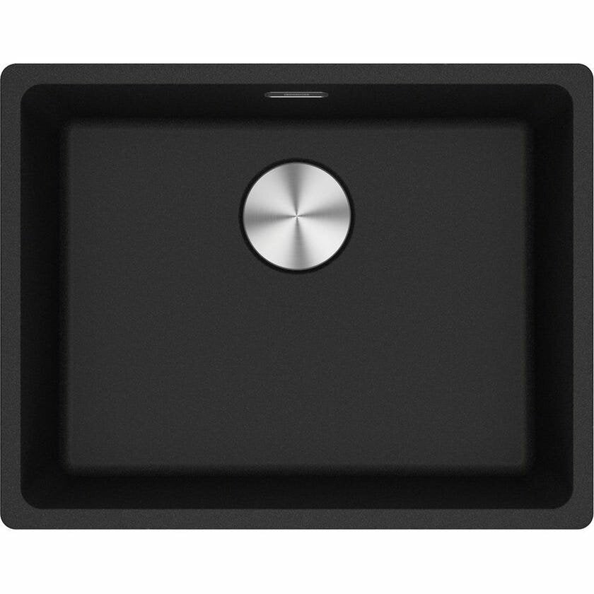Franke Maris Single Bowl Flush Mount Sink with Extension Drainer - Onyx Fragranite - MRG210-52ON-FPC