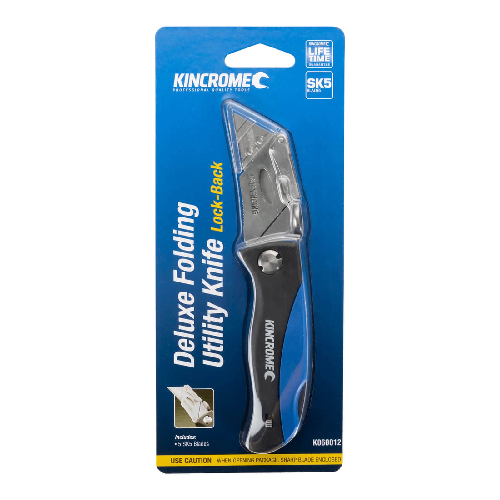 Kincrome Soft Grip Folding Utility Knife - Lockable, Blade Storage K060012