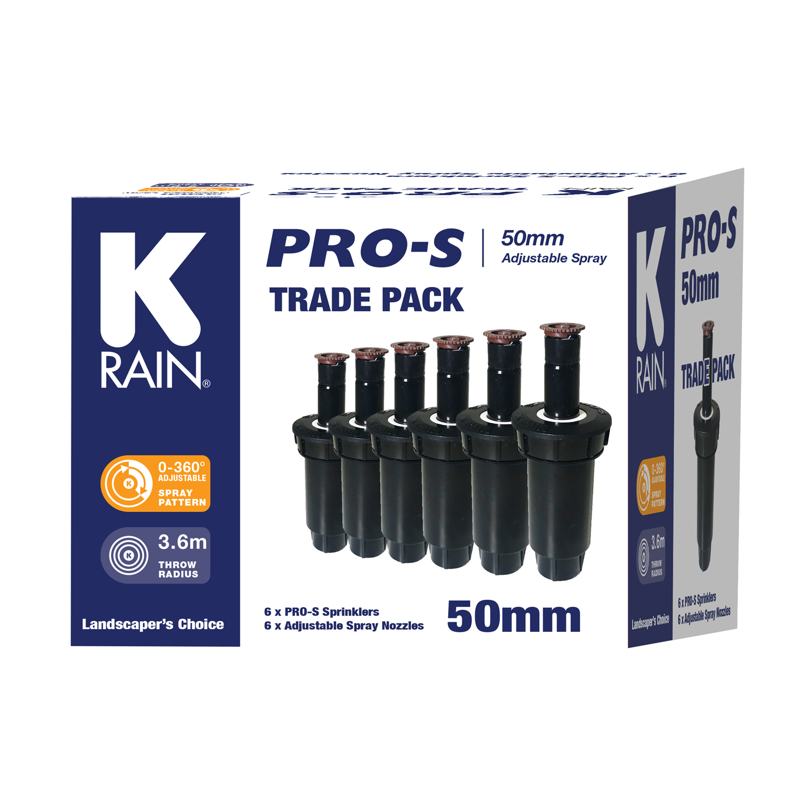 K-Rain Pro S 50mm Pop-Up Sprinkler Trade Pack 6 Pack