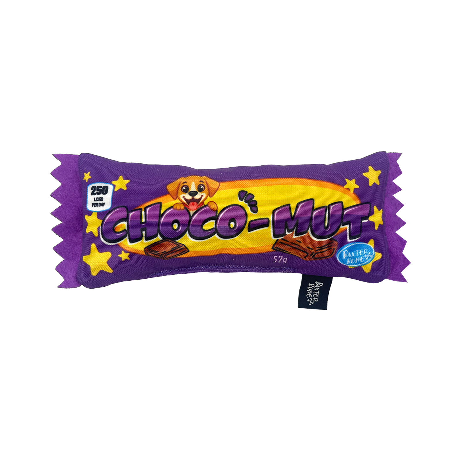 Baxter Bone Choco-Mut Candy Bar Plush Dog Toy - Squeakers & Crinkle