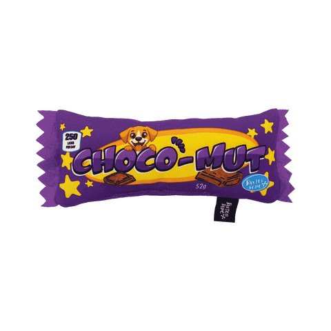 Baxter Bone Choco-Mut Candy Bar Plush Dog Toy - Squeakers & Crinkle