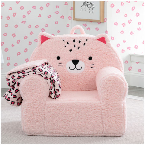 Delta Children Cozee Kids' Animal Chair With Plush Blanket Leopard