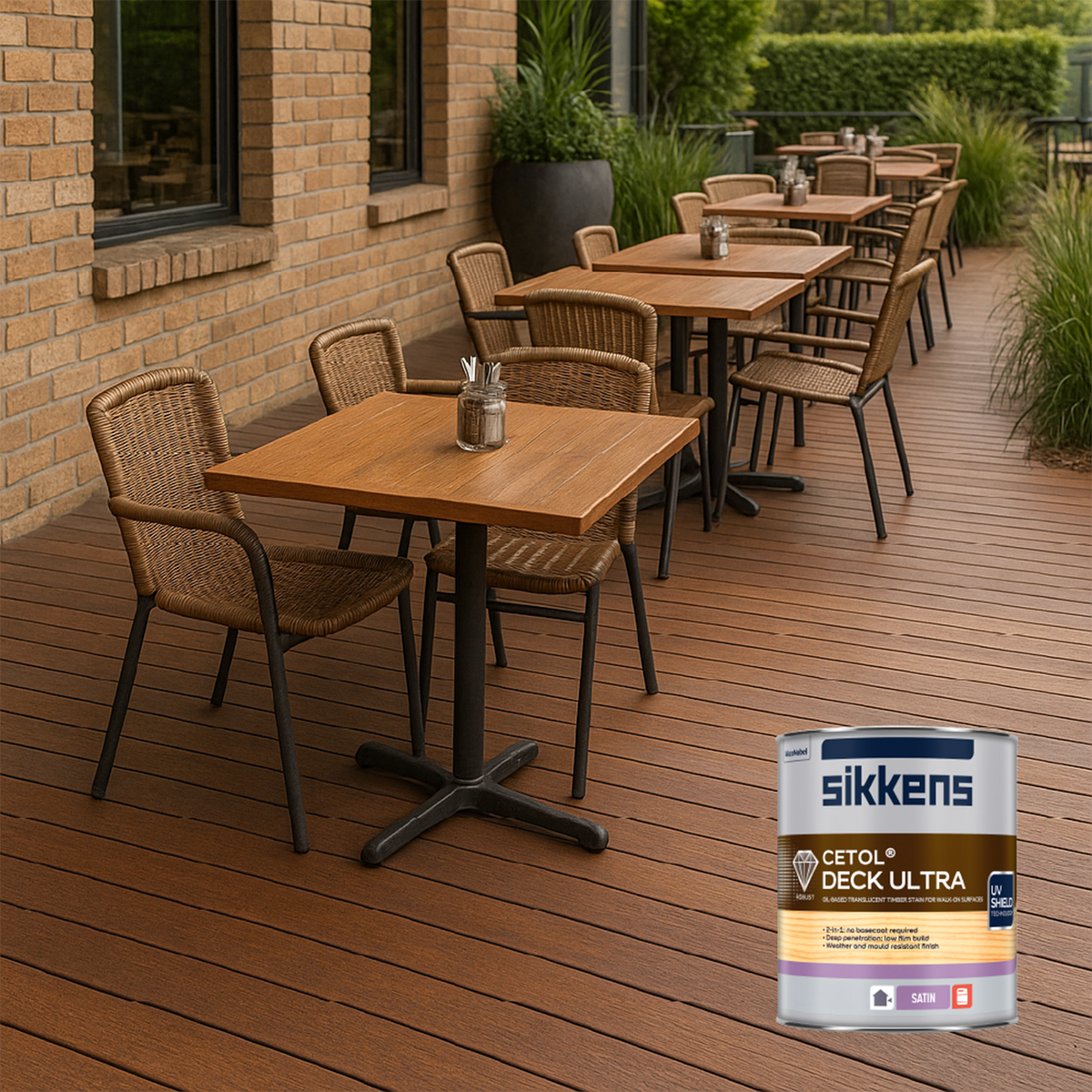 Sikkens 4L Merbau Cetol Deck Ultra - Self-Priming Deck Coating - 4L - Satin Finish - SuperSaverAU - view 5