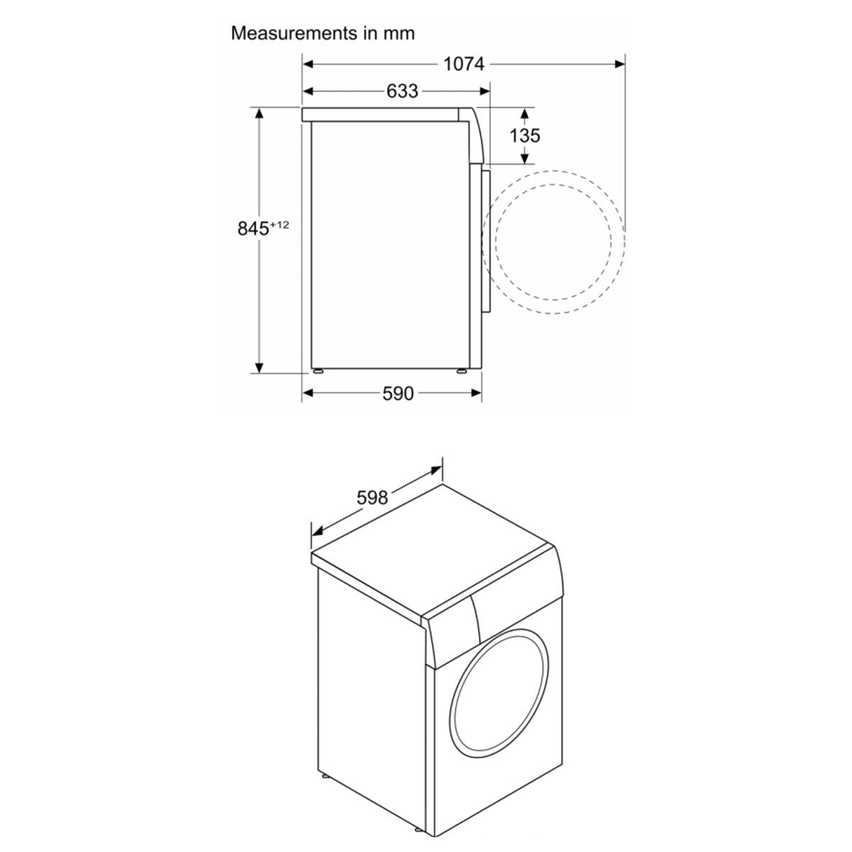Bosch Series 8 10kg Front Load Washing Machine - 5.5 Star Energy, 5 Star Water, Iron Assist - WGH25400AU