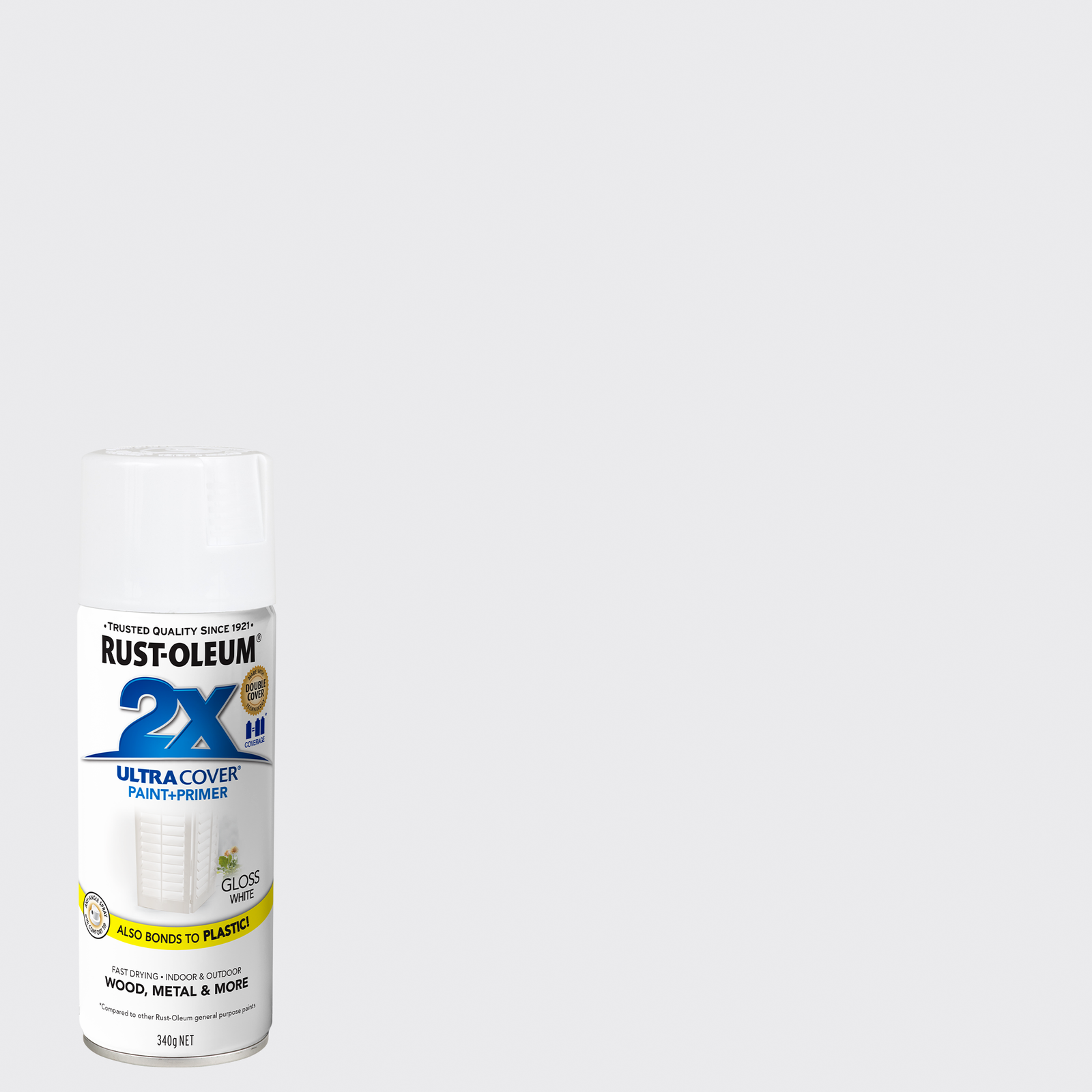 Rust-Oleum 2X Ultra Cover Gloss White Spray Paint 340g Paint & Primer In One