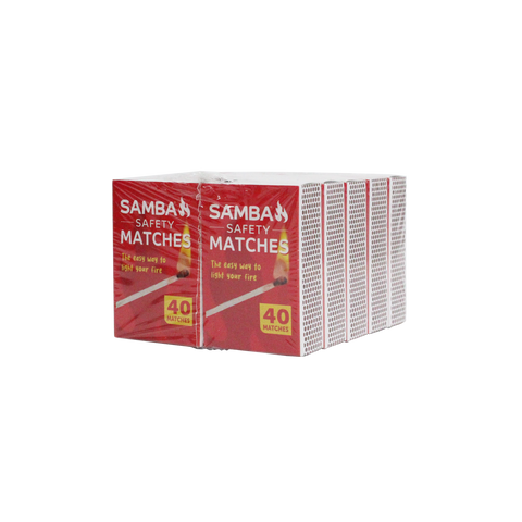 Samba Safety Matches - 10 Pack, Red-Tipped Timber Matches