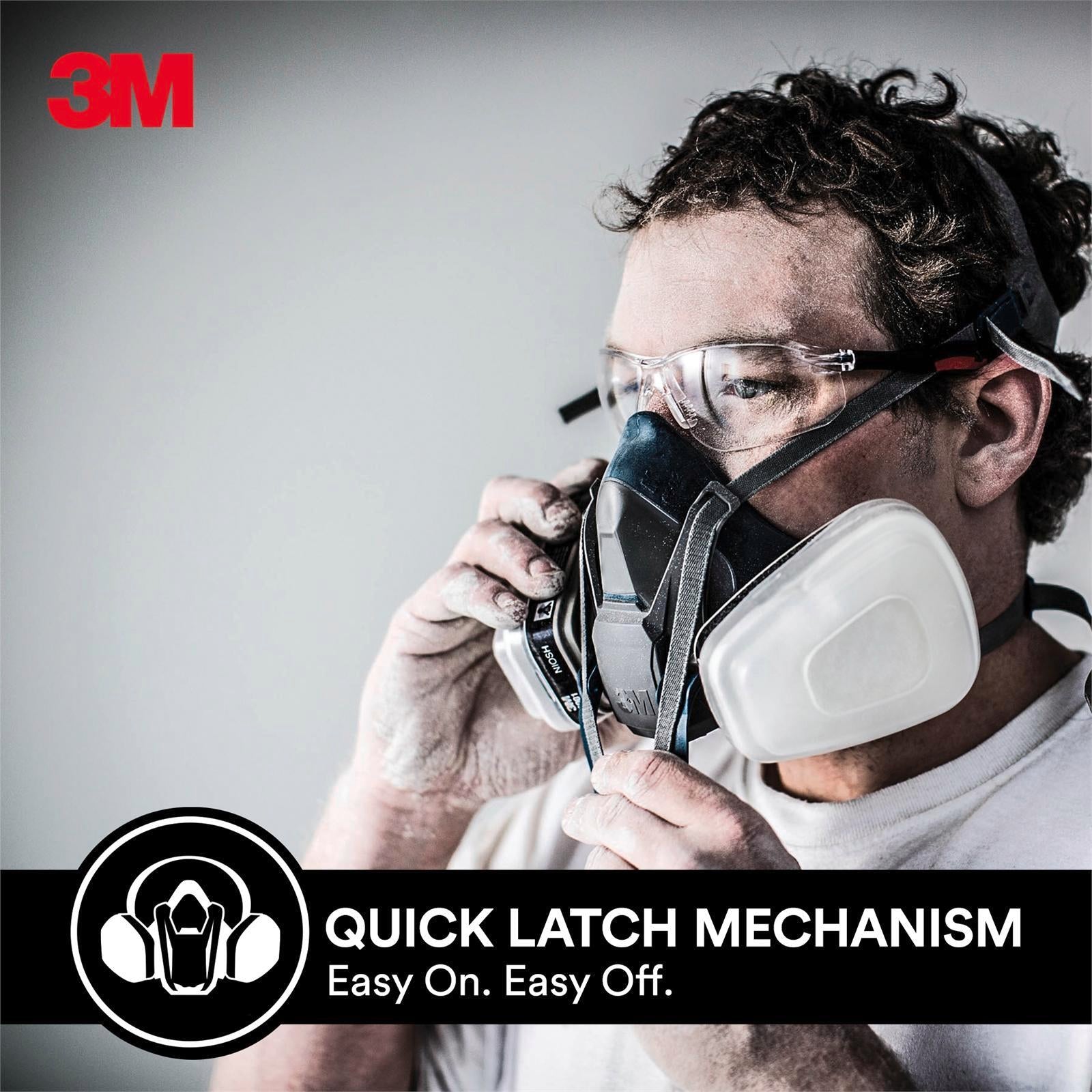 3M Painters Project Quick Latch Respirator Black Cool Flow Valve