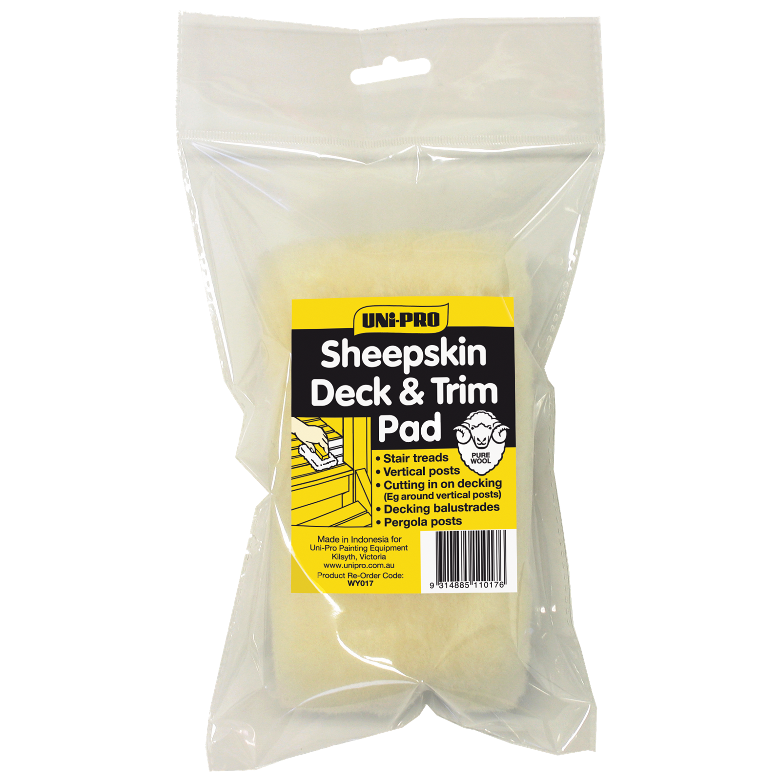 Uni-Pro Deck and Trim Sheepskin Applicator 140mm Wool