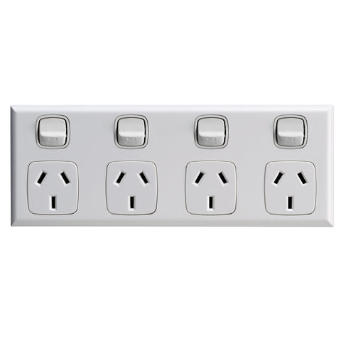 HPM EXCEL 4 Outlet Powerpoint - White 10A ABS Surface Mount CDXL7774WEWE