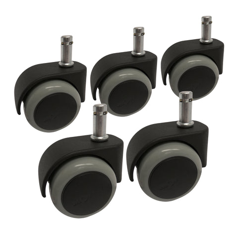 Move It 50mm Hooded Furniture Castor, Nylon Twin Wheel Swivel, 150kg - 5 Pack