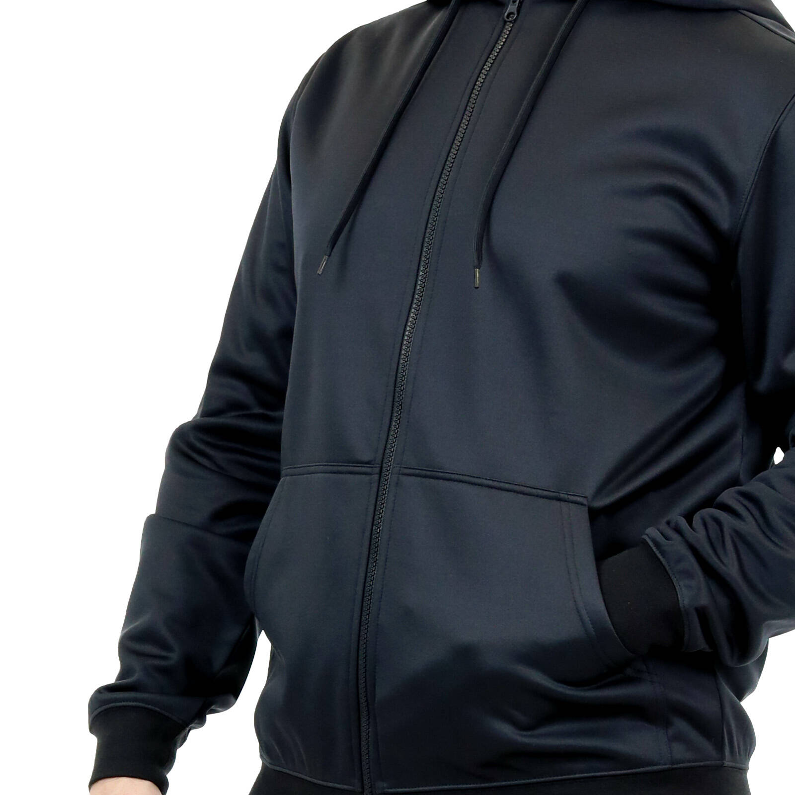 Craftright Black Zip Thru Hoodie - Men's 100% Polyester, Large