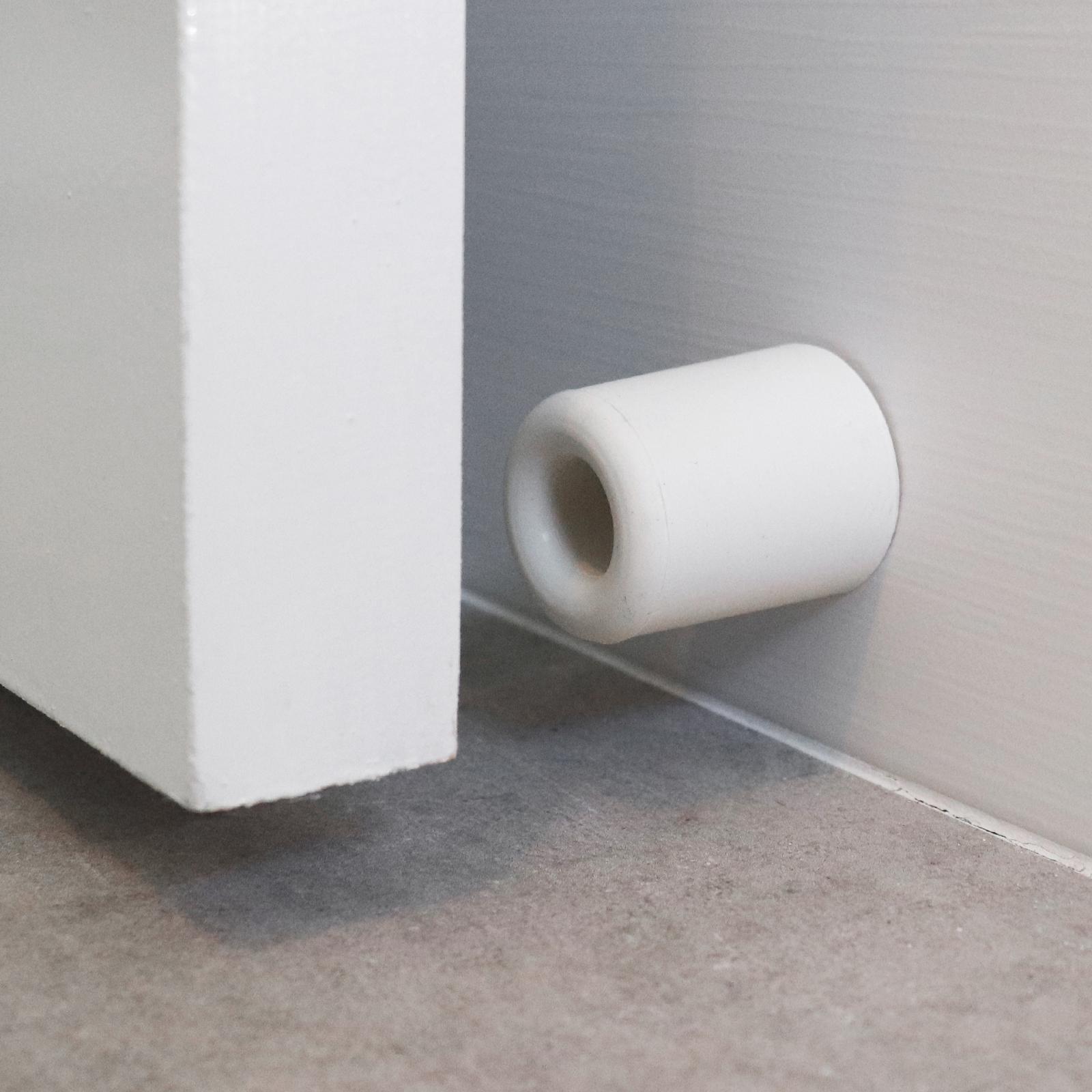 Adoored 36mm White Round Rubber Screw-In Door Stop