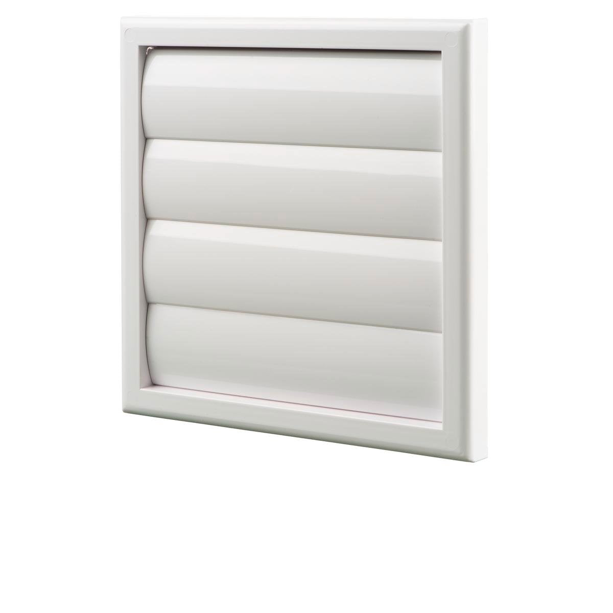 Blauberg 125mm White Square Gravity Grille - ABS Plastic Wall Vent