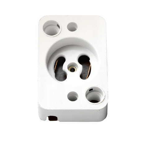 HPM Fluorescent Socket Starter Holder, White, 240V 10A, Snap-Lock, Screwed Terminals