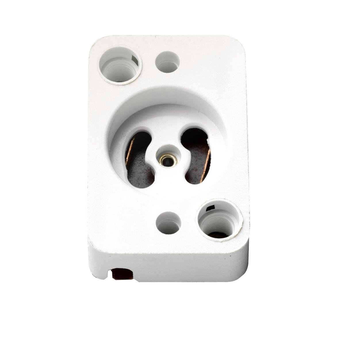 HPM Fluorescent Socket Starter Holder, White, 240V 10A, Snap-Lock, Screwed Terminals
