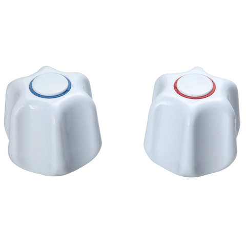 Shaw & Mason White Star Style Tap Handles Pair ABS Plastic Hot and Cold