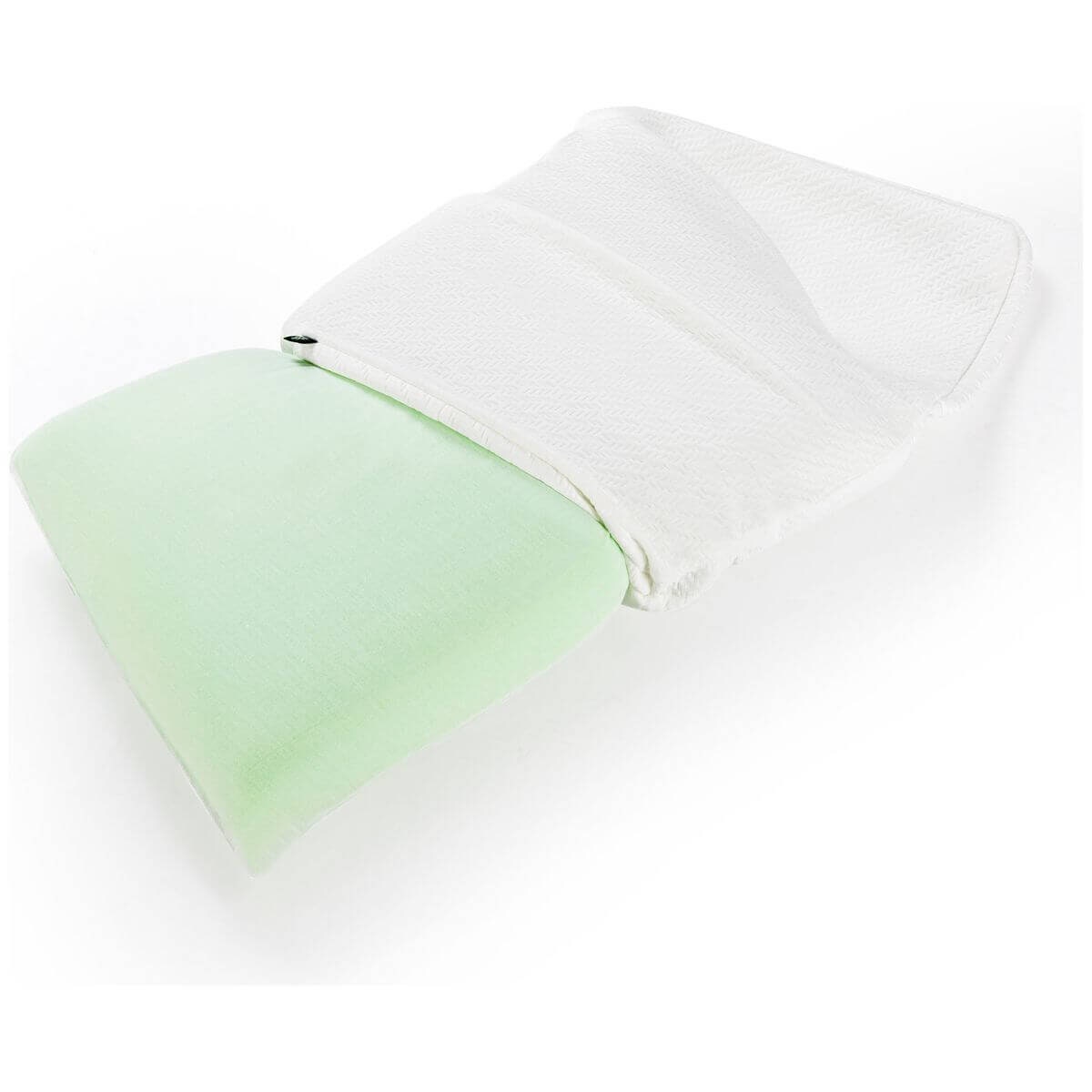 Zinus Green Tea Memory Foam Pillow with Travel Pouch - Charcoal Infused, Cool-Feel Cover - AU-PMPMP1-06S