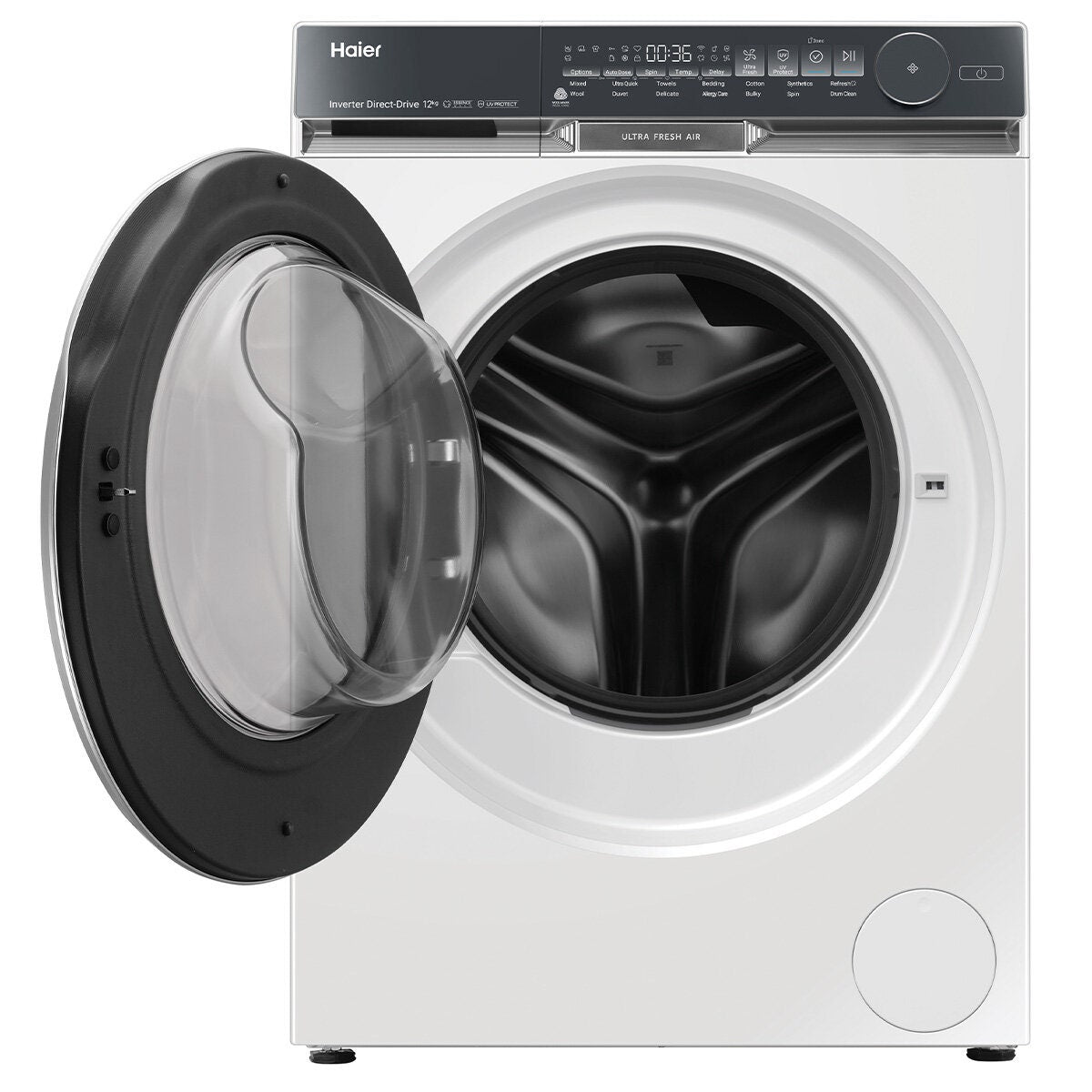 Haier 500 Series 12kg Front Loader - White, Ultra Fresh Air, UV Protect, 5 Star Energy - HWF12DW1