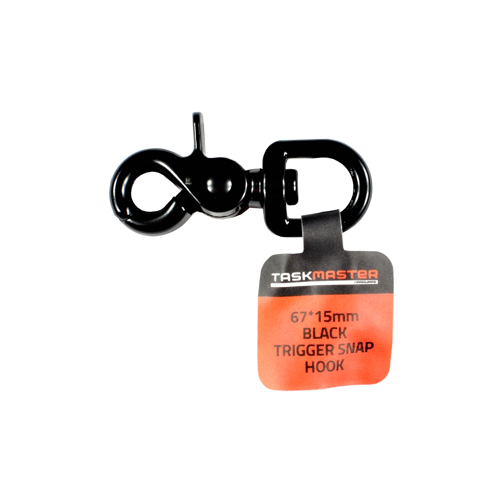 Taskmaster Black Trigger Swivel Snap Hook, Steel with Spring-Loaded Gate