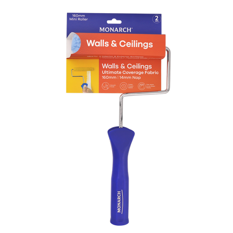 Monarch 2 Piece Mini Roller - 160mm 14mm Nap - Efficient Paint Coverage - SuperSaverAU - view 1
