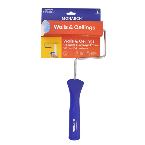 Monarch 160mm 14mm Nap Woven Polyester Walls & Ceilings Mini Roller 2 Piece