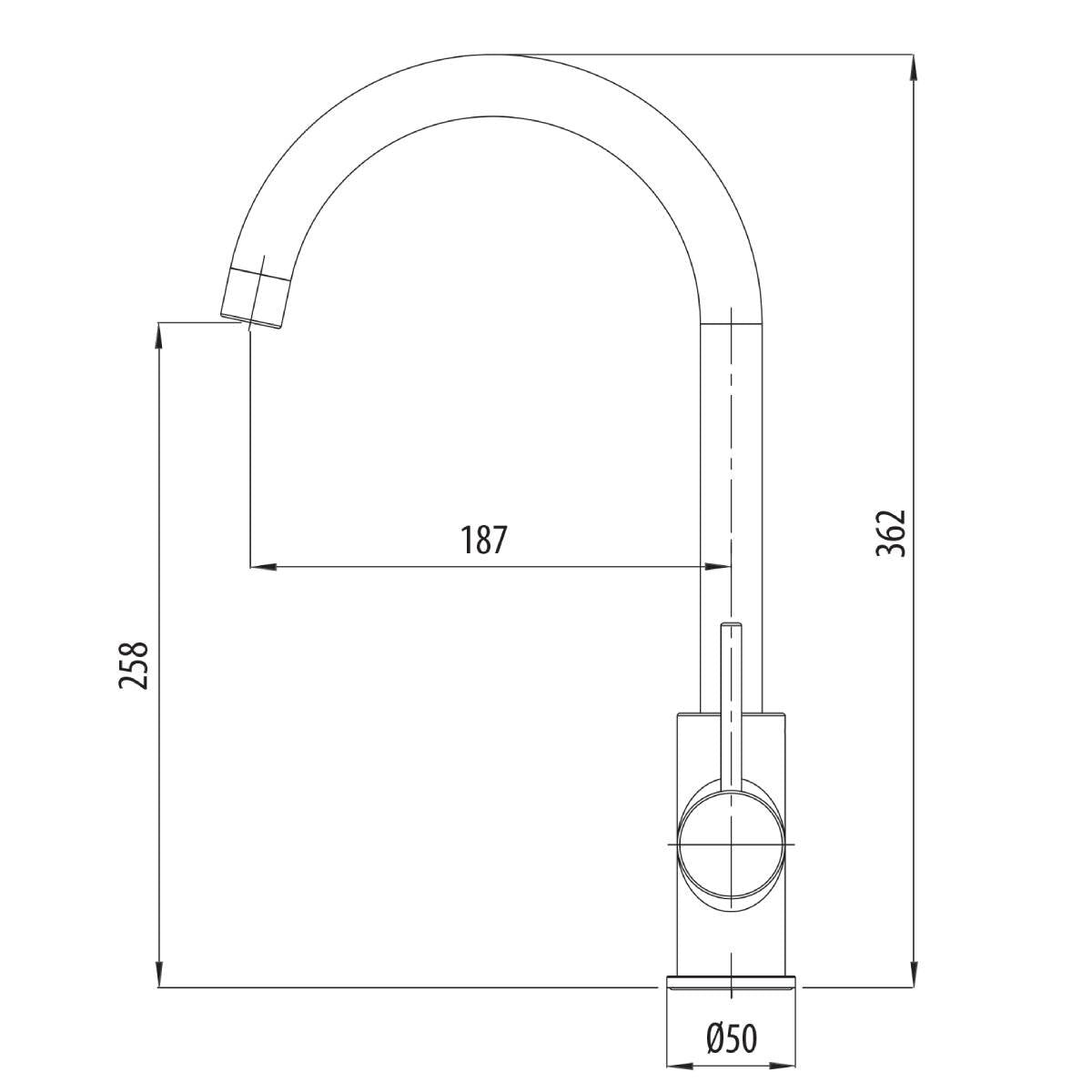 Oliveri Venice gooseneck mixer tap - chrome - 5 star WELS - low lead brass body - VE520FCR