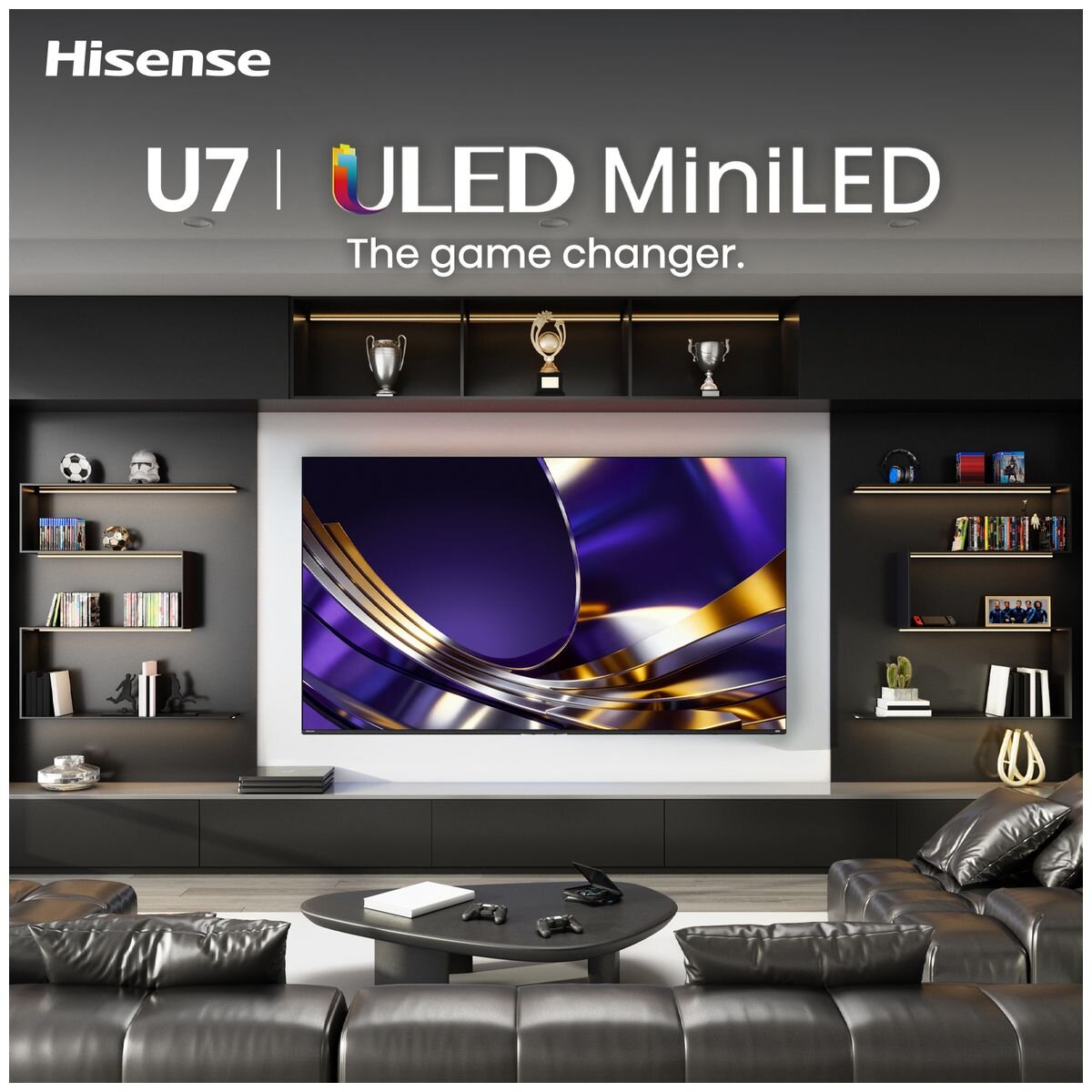 Hisense 85 Inch U7S 4K Mini-LED ULED Smart TV - 165Hz, Dolby Vision, HDR10+ - 85U7SAU