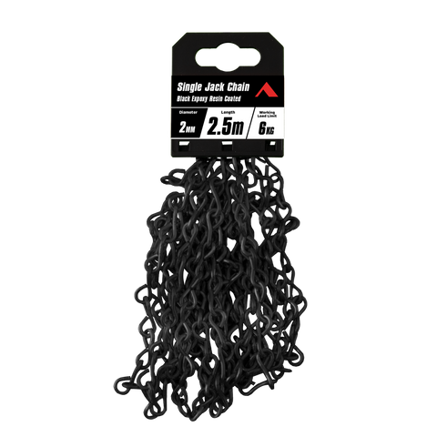 Pinnacle Single Jack Chain 2mm x 5m - Matte Black - 6kg Load Rating - SuperSaverAU - view 1
