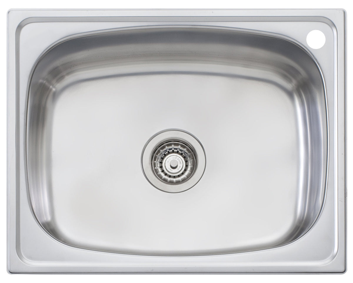 Oliveri 45L single bowl laundry tub - Polished stainless steel with right-hand tap hole - TI45RTH