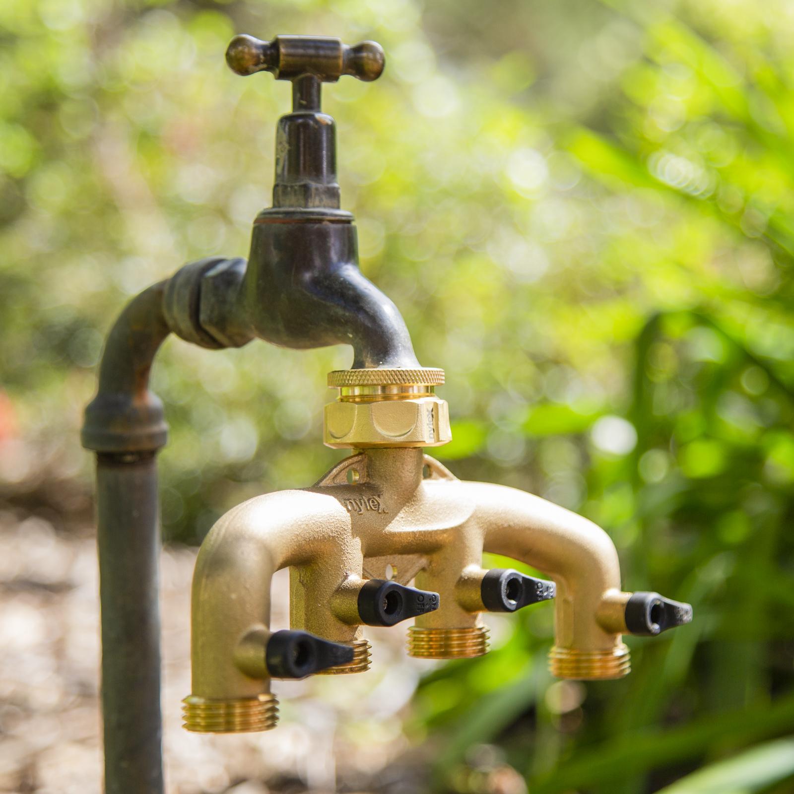 Nylex Brass 4 Way Tap Adaptor Manifold