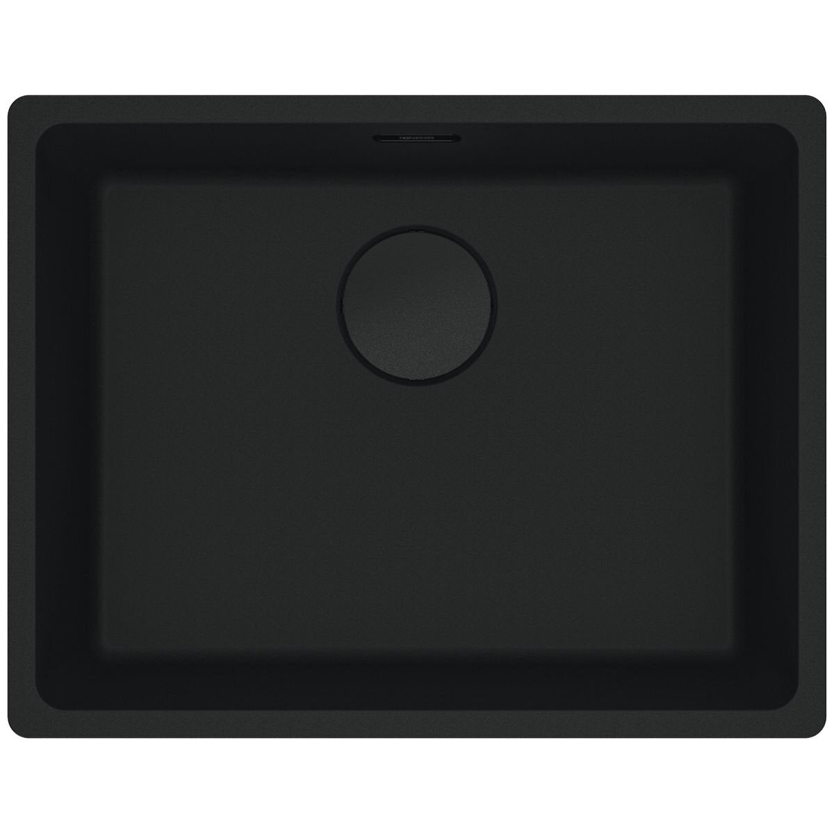 Franke 553mm Wide Single Bowl Undermount Sink - Matte Black Granite - Extension Drainer - MRG110-52MB-FPC