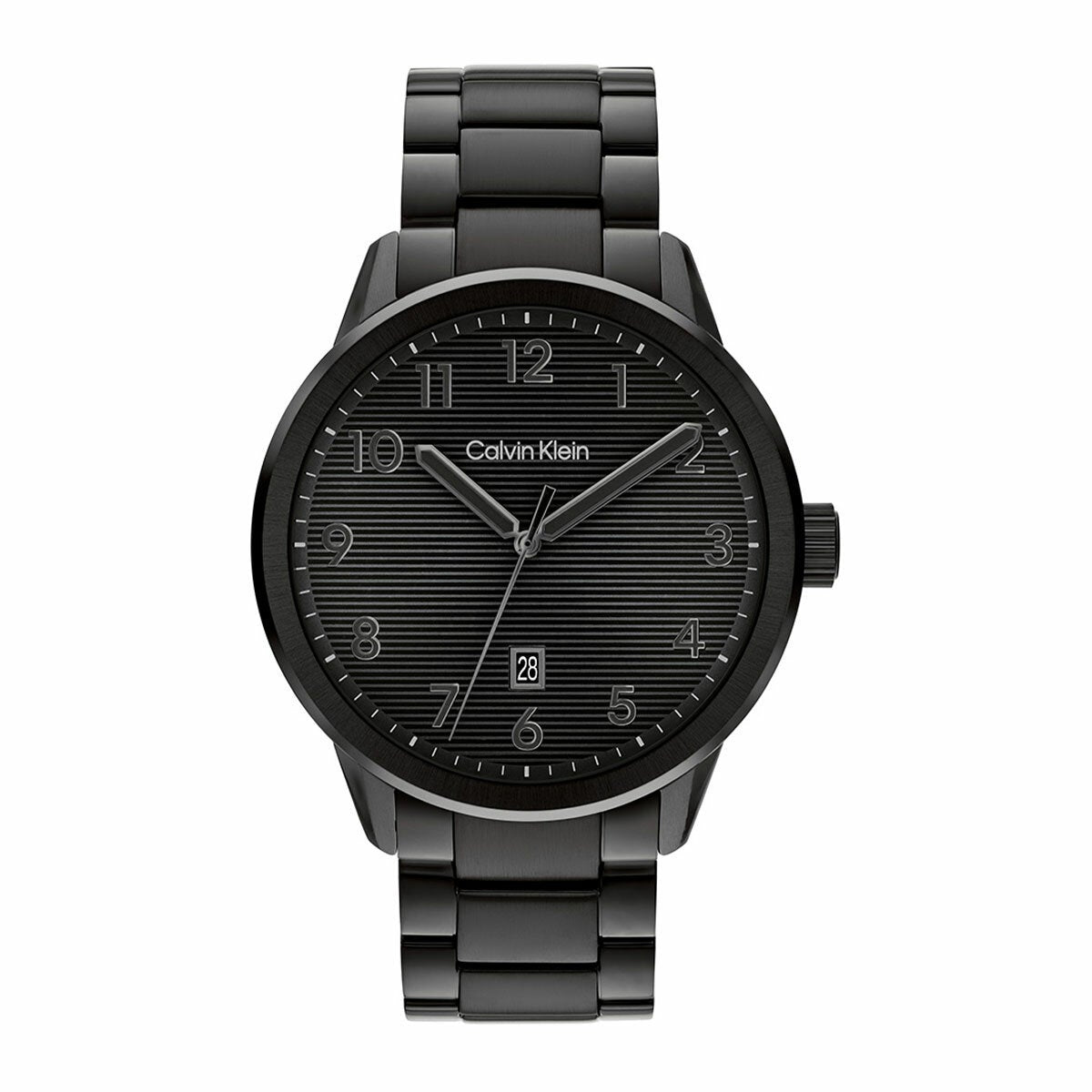 Calvin Klein Minimalistic Pilot Black Steel Wristwatch Mens 42mm Black Dial