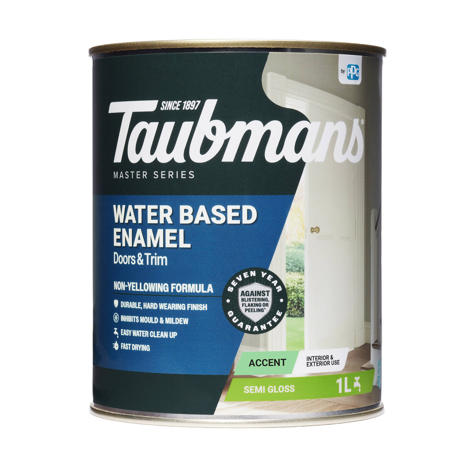 Taubmans 1L Accent Semi Gloss Water Based Enamel Paint