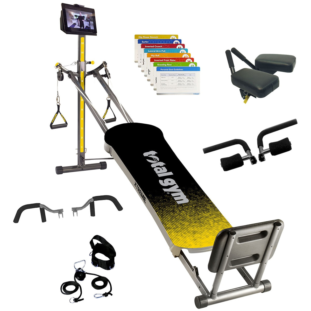 Total Gym Xtreme Black and Yellow, 239.5 x 40.7 x 109.7 cm, Total Body Workout - SuperSaverAU - view 2