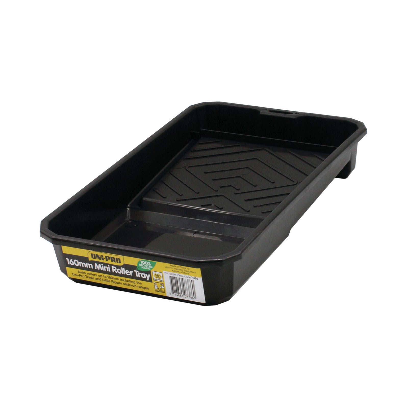Uni-Pro 160mm Plastic Paint Tray Black for Rollers up to 160mm