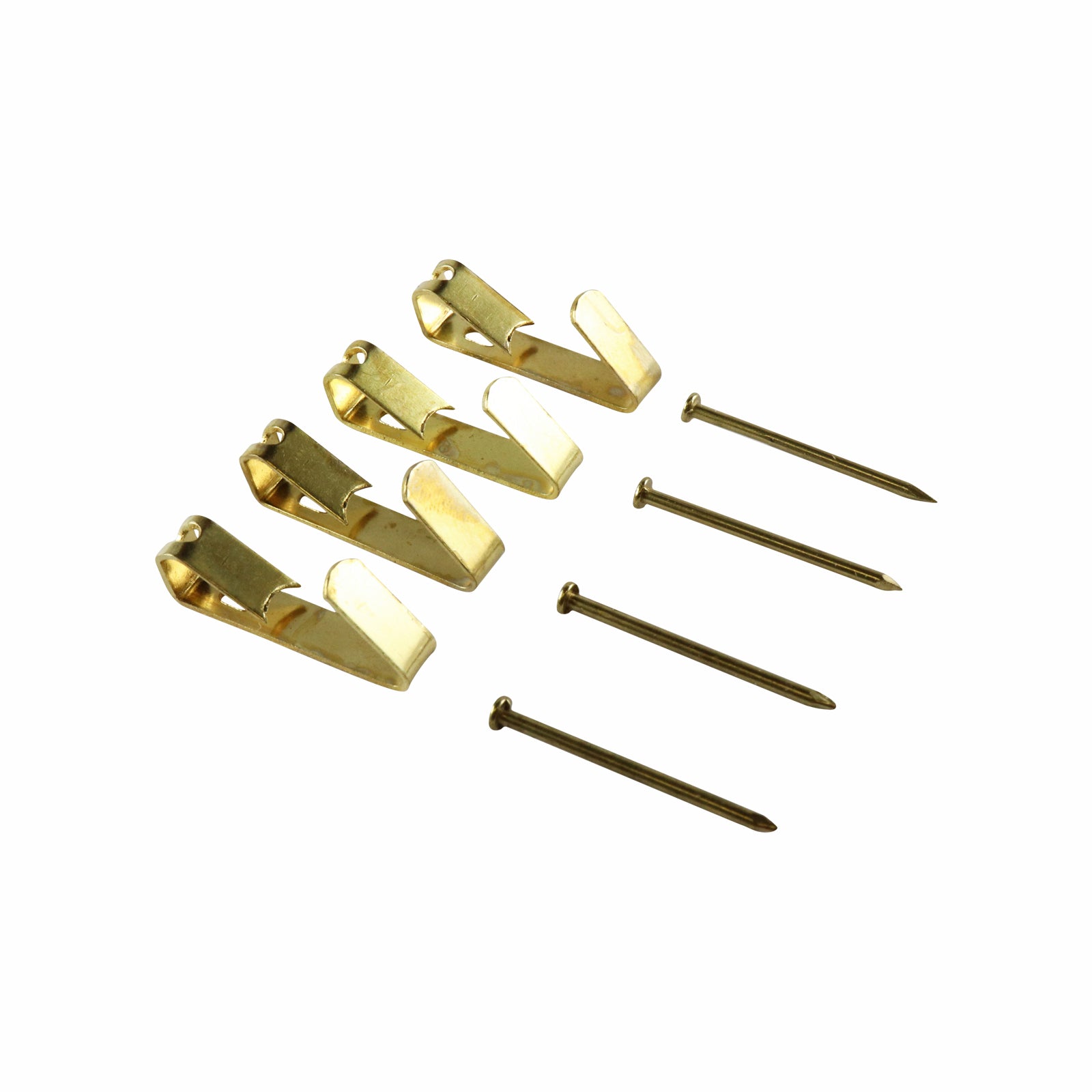 Everhang 8kg Brass Plated Steel Picture Hanging Angle Drive Hook - 4 Pack