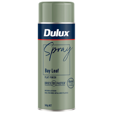 Dulux 340g Bay Leaf Flat Finish Spray Paint, Matte Green, Indoor & Outdoor