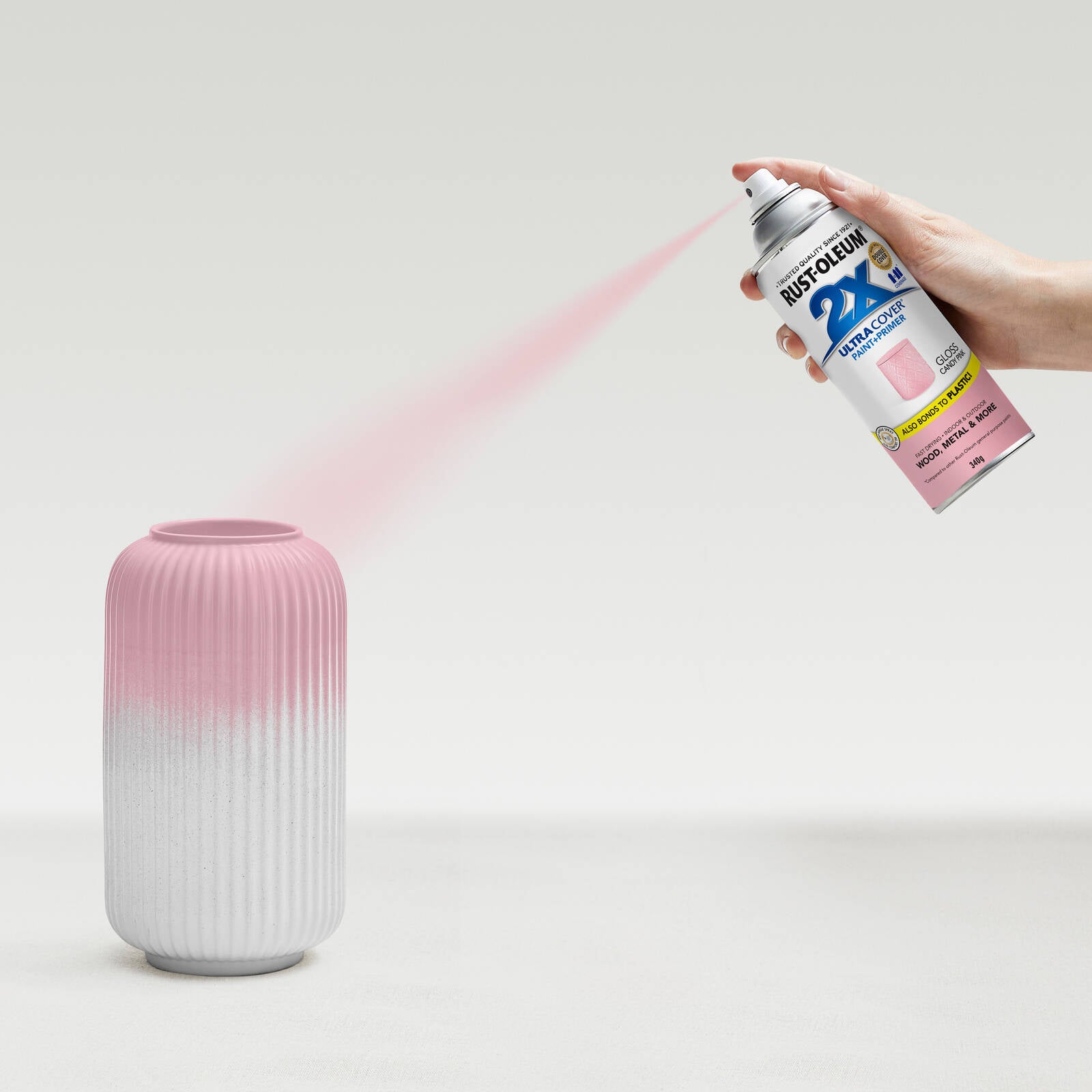 Rust-Oleum 2X Ultra Cover Gloss Candy Pink 340g - Paint & Primer, UV Resistant