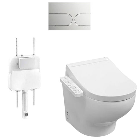 Toto Hayon Wall Faced Smart Toilet Suite - S2 Washlet, Concealed Cistern, Flush Panel - HAYON-WF-S2