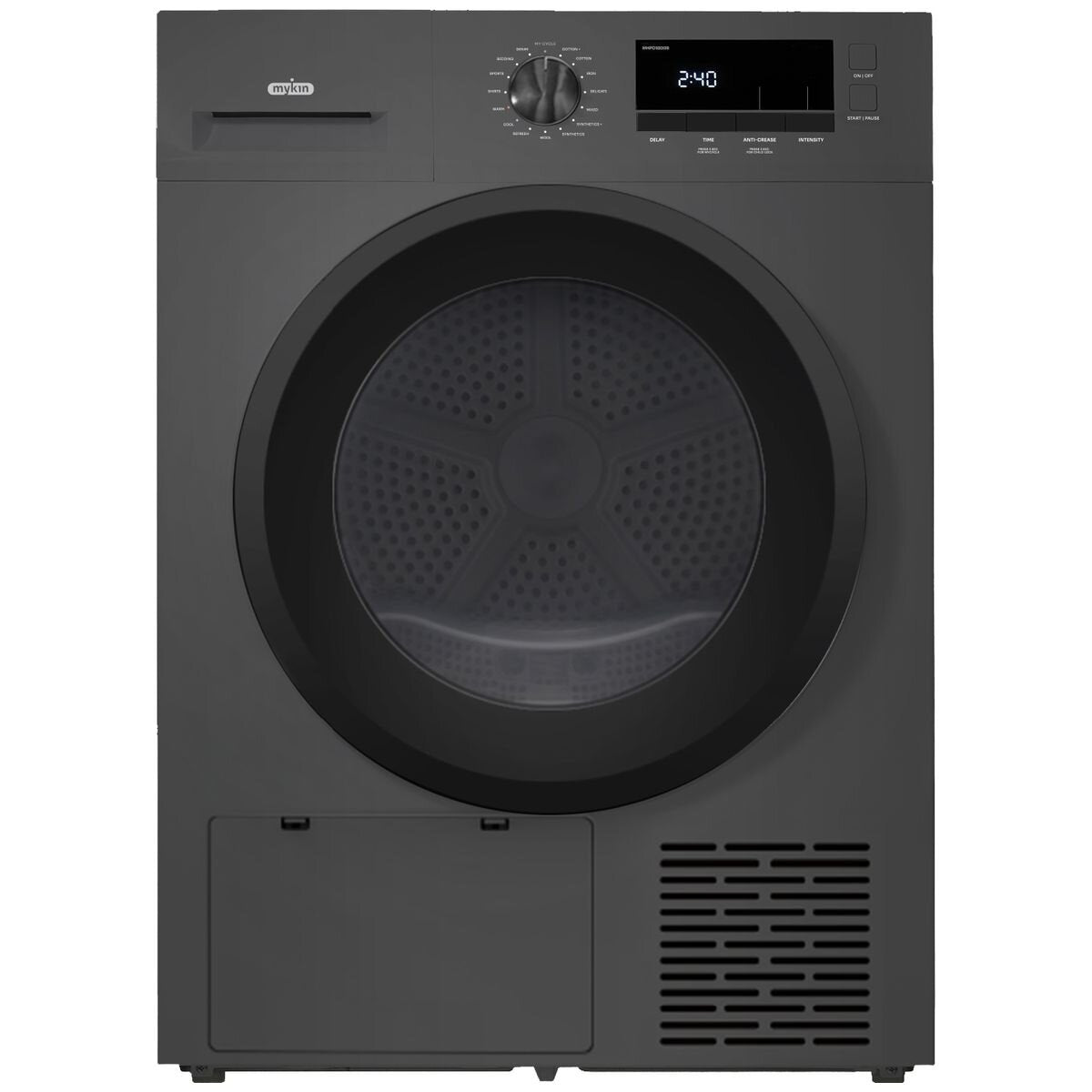 Mykin 10kg Heat Pump Dryer - 8 Star Energy Rating - 16 Programs - Black - MHPD1000B