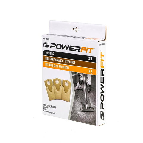 Powerfit 30L Dust Bag 3 Pack - Paper - Easy To Carry - Brown - SuperSaverAU - view 1
