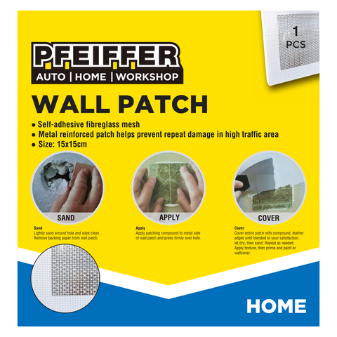 Pfeiffer 150mm Plaster Repair Wall Patch - Aluminium & Fibreglass Mesh, Paintable & Sandable