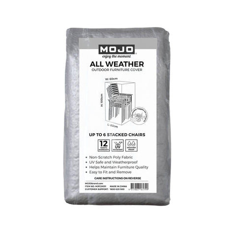 Mojo All Weather 6 Stack of Chairs Cover 600mm x 1000mm - UV Resistant, Weatherproof - SuperSaverAU - view 1